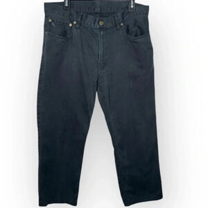 Polo Ralph Lauren Black Straight Jeans Size 34x30 Comfortable Durable Denim